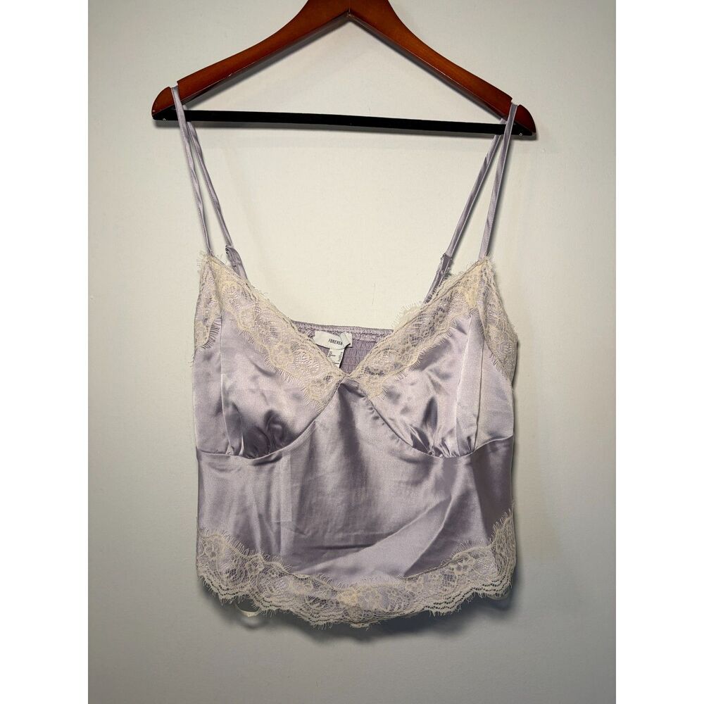 Forever 21 Lavender Satin Lace Cami Top